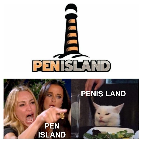 Woman Yelling at a Cat - Two women yell at the cat, Pen, Island, Picture with text