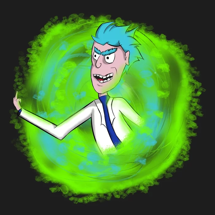 I'm learning to draw. 2 - My, Drawing, Digital drawing, Rick and Morty