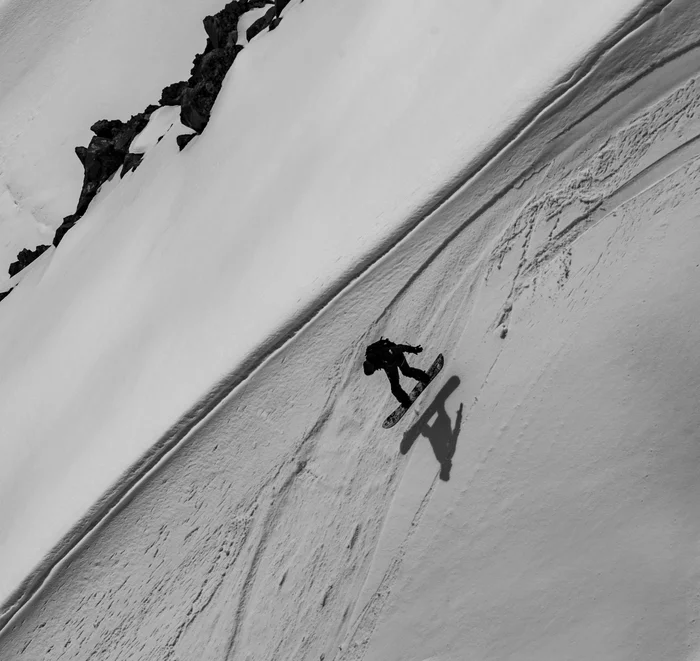 Diagonally - My, The mountains, Elbrus, Black and white photo, Elbrus, Ski resort, Snowboard, Freeride