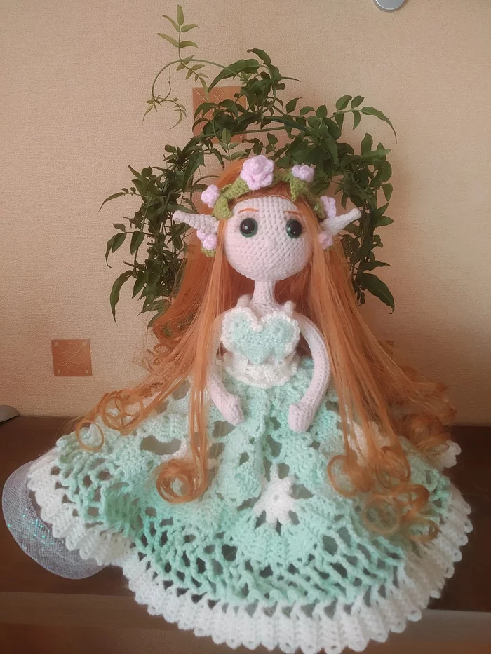 Elf Princess - My, Needlework without process, Crochet, Interior doll, Elves, Longpost