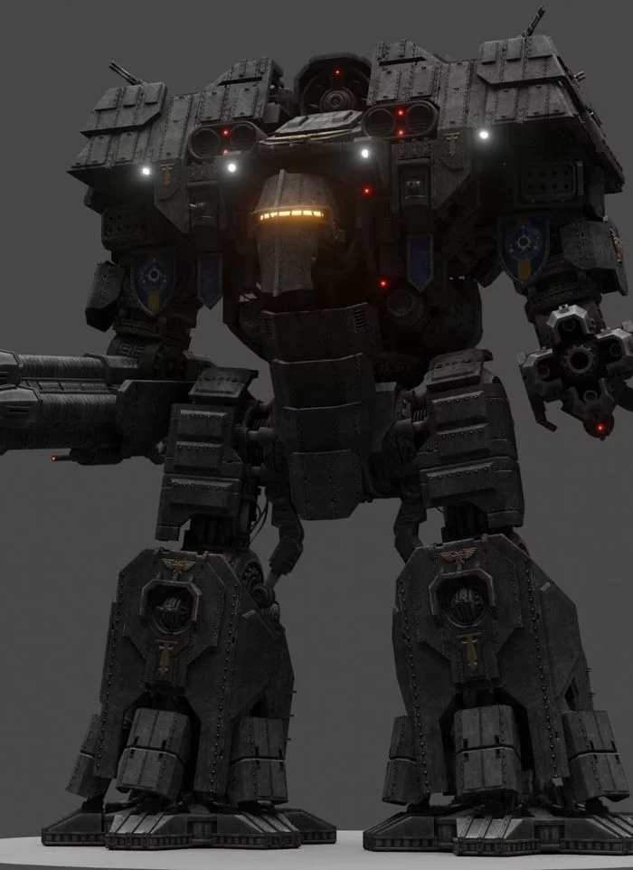 Lucius-pattern Warmaster Titan - Warhammer 40k, Wh Art, Adeptus titanicus, Titanium, 3D, Longpost