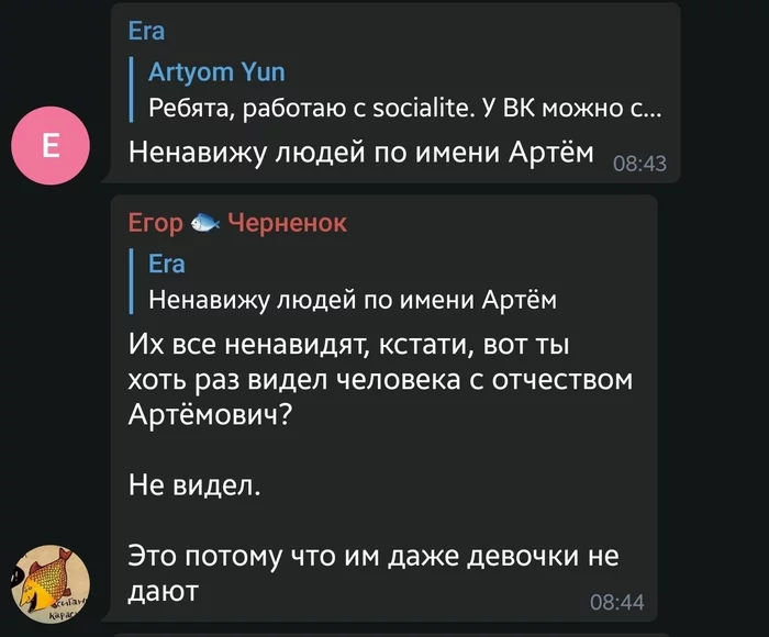 Artyomovich - Artem, Screenshot, Surname