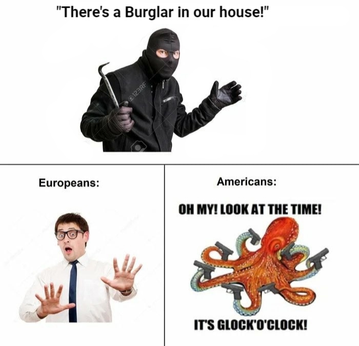 We have a thief in the house! - Humor, Picture with text, Translation, Thief, Glock pistol