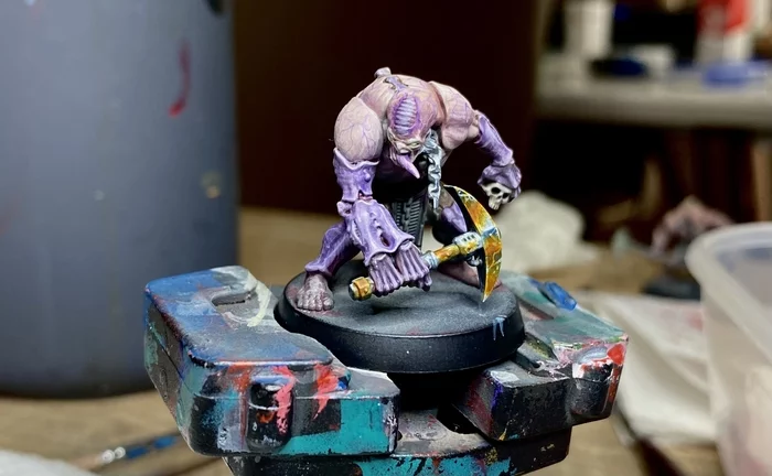 Got it to the point of being painted - My, Painting miniatures, Wh miniatures, Genestealer Cults, Necrons, Warhammer 40k