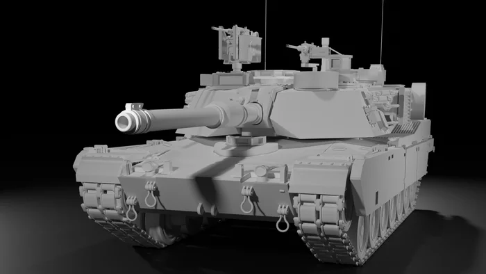 Модель американского ОБТ M1 Abrams - Моё, 3D моделирование, Танки, Blender, Длиннопост, Абрамс