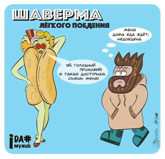 Light food - Food, Street food, Yandex Food, Shawarma, Images, Drawing