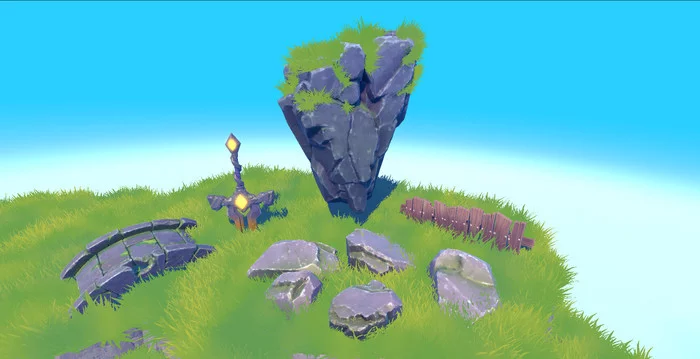 Парящие Острова: настраиваем стилизованные шейдера с помощью HDRP в Unity - Разработка, Игры, Madewithunity, Indiedev, Gamedev, Game Art, Unity, 3D, Компьютерная графика, Гифка, Длиннопост
