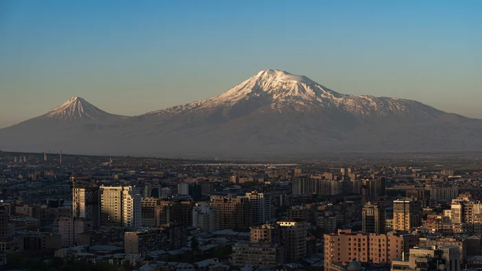 Yerevan at dawn - My, Yerevan, Ararat, Morning, Town, Armenia