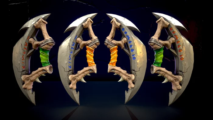 Melee weapon 3d модель - Моё, Оружие, 3D моделирование, Gamedev, Гифка, Пятничный тег моё