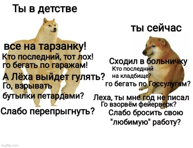 Приоритеты - Моё, Doge, Мемы, Тогда, Здесь и сейчас, Картинка с текстом, Детство, Взрослая жизнь, Перемены, Интересы, Грустный юмор