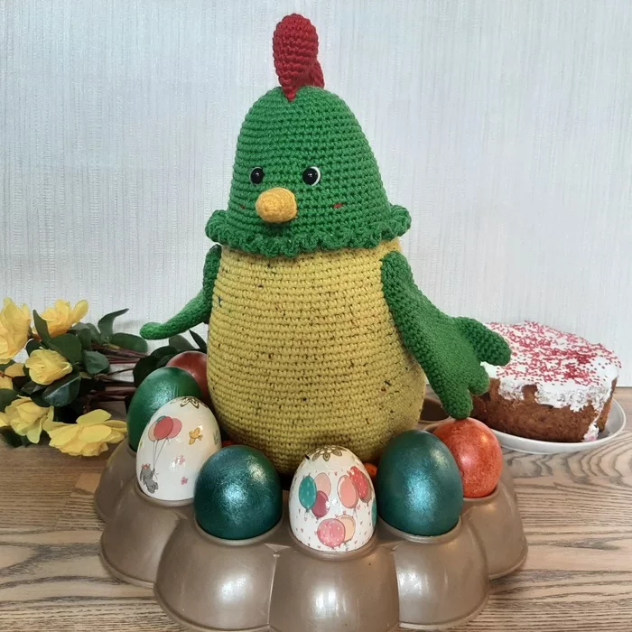 Easter composition - My, Needlework without process, Knitted toys, Crochet, Hen, Easter, With your own hands, Longpost
