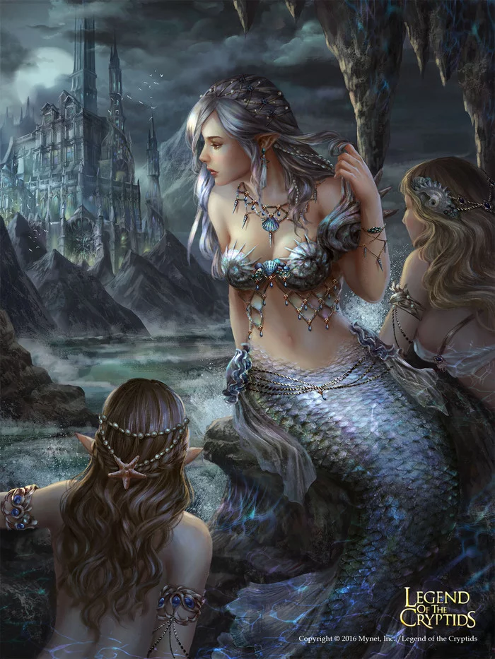 Mermaid waters - Drawing, Fantasy, Lock, Mermaid, Legend of the cryptids, Hoang Lap, Art