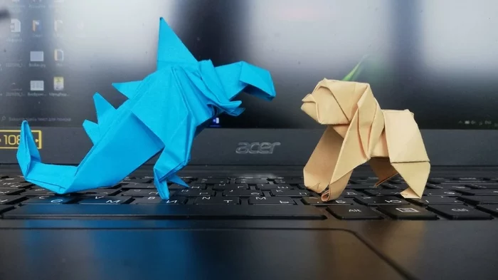 Godzilla vs. Kong (office version) - My, Godzilla vs. Kong, Origami, Movies