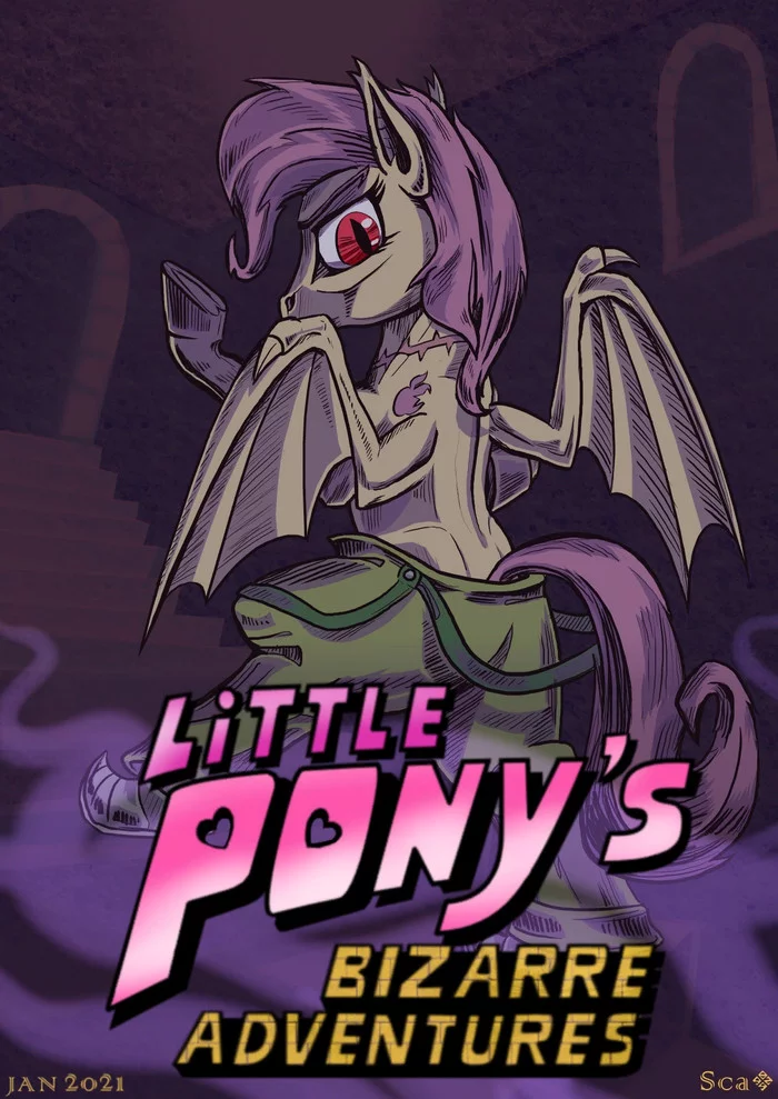 Shadow Fluttio - My little pony, Fluttershy, Batpony, MLP crossover, Jojos bizarre adventure, Flutterbat