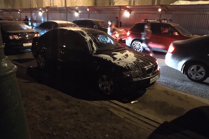 A parking lot show is more interesting than a drone show - Saint Petersburg, Разборки, Parking, Vandalism, Road wars, Bmw, Longpost