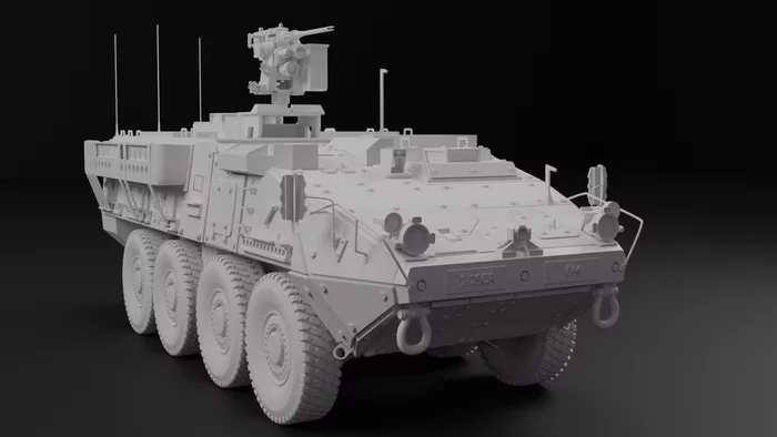 3D Модель M1126 Infantry Carrier Vehicle Stryker - Моё, Blender, Stryker, Бронетехника, 3D моделирование, Длиннопост