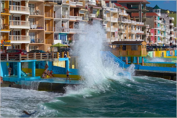 Wave - My, Travels, Sea, Vacation, Beach, Crimea, The photo, Element, Cliff, Travel across Russia