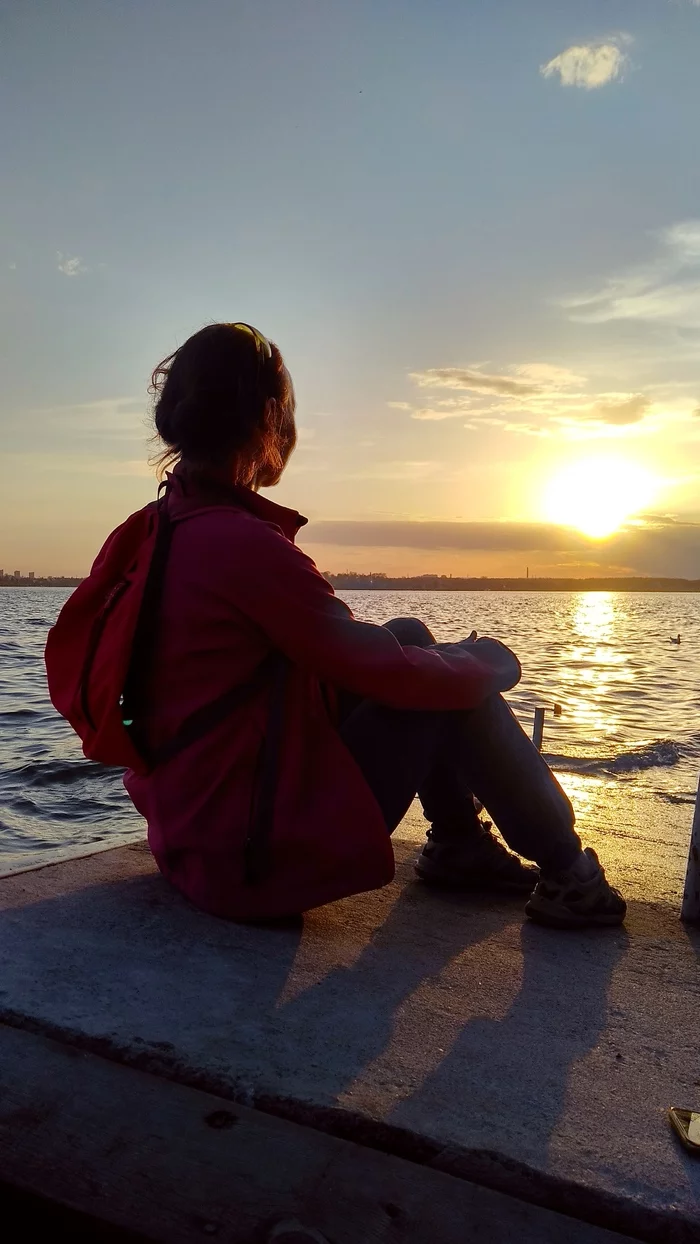 Lake Shartash - My, Redmi, Girls, Lake, Sunset