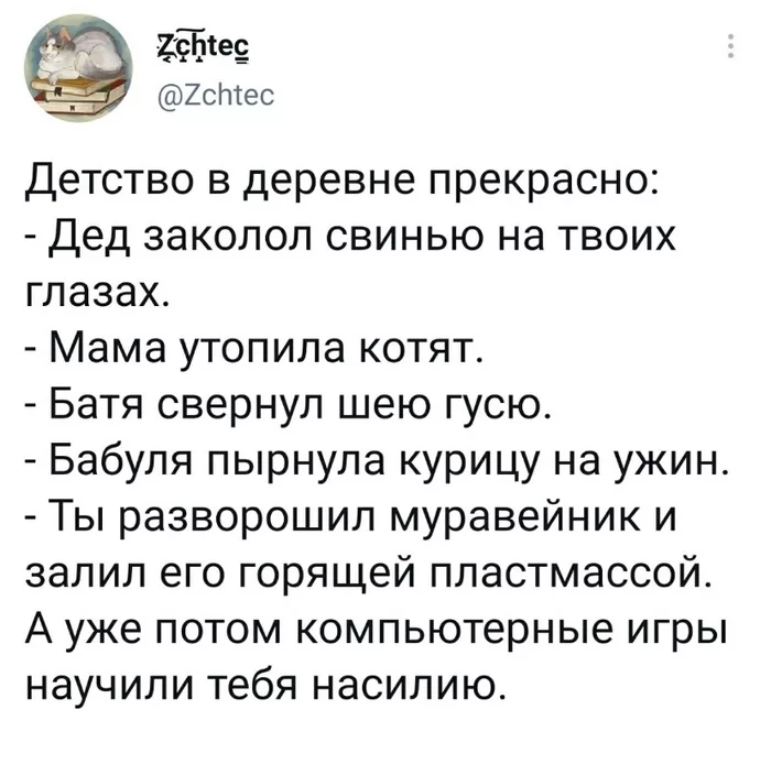 Ирония - Картинка с текстом, Скриншот, Юмор, Компьютерные игры, Деревня, Twitter, Ирония