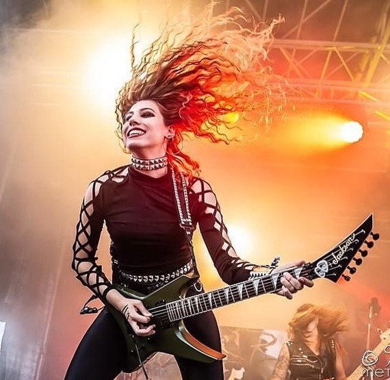 Sonya Anubis - Girls, Beautiful girl, guitar player, Metal, Death metal, Longpost, The photo