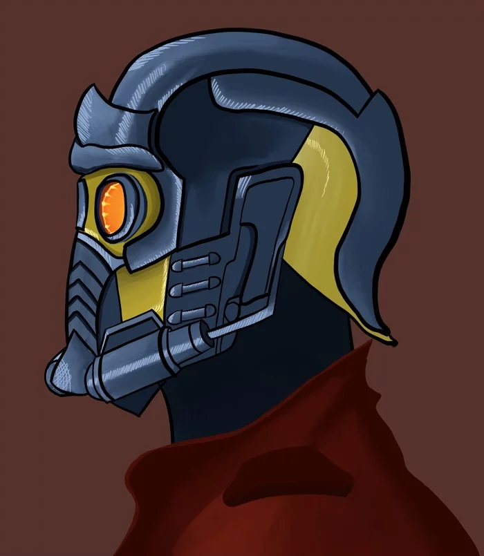 Starlord - My, Digital drawing, Guardians of the Galaxy, Superheroes, Marvel