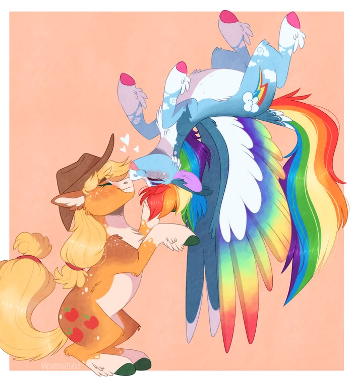 Appledash - My little pony, Rainbow dash, Applejack, Shipping, MLP Lesbian, Wanderingpegasus, Fan art, Art