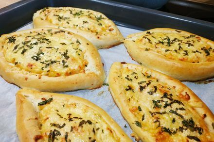 Boats stuffed with potatoes and cheese - My, Pies, A boat, Bakery products, Snack, Food, Preparation, Nutrition, Recipe, Cooking, Longpost