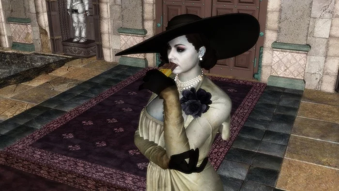 There is a break - there is ... a hematogen! - My, Mmd, 3D, Lady Dimitrescu - Resident Evil, Computer games, Resident evil, Resident Evil 8: Village, Hematogen
