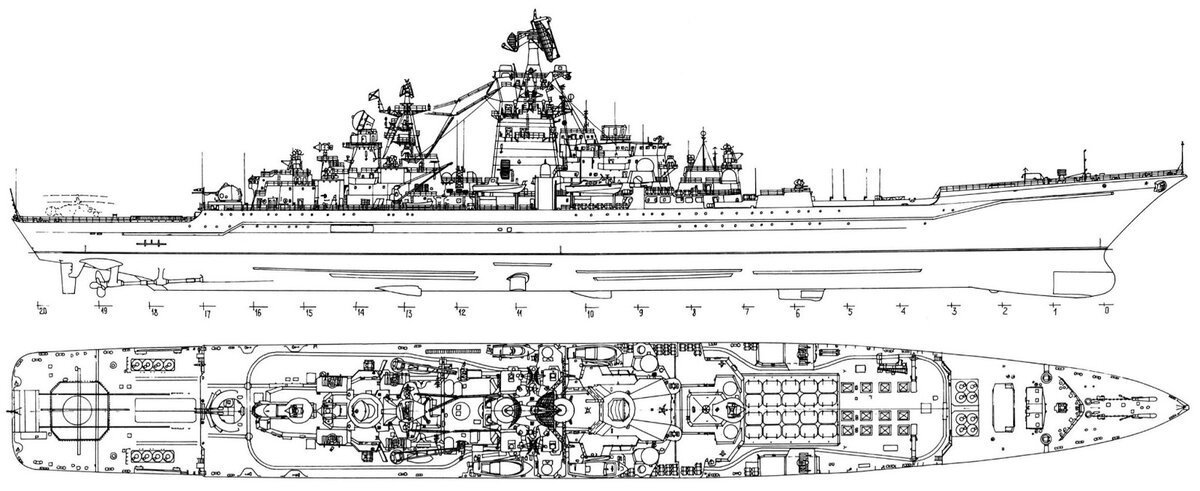 Чертеж крейсера москва