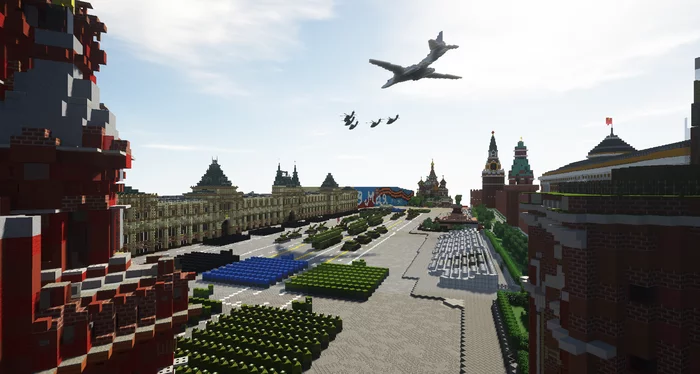Victory Parade on Red Square in Minecraft - My, Minecraft, May 9 - Victory Day, Victory parade, The Great Patriotic War, Moscow, Kremlin, the Red Square, Russia, , Games, Video, Longpost