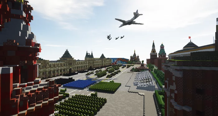 Парад Победы на Красной Площади в Minecraft - Моё, Minecraft, 9 мая - День Победы, Парад Победы, Великая Отечественная война, Москва, Кремль, Красная площадь, Россия, Игры, Видео, Длиннопост