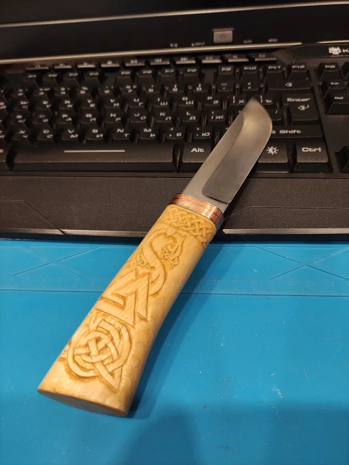 Knife Viking - My, Knife, Handmade, Wood carving, Longpost