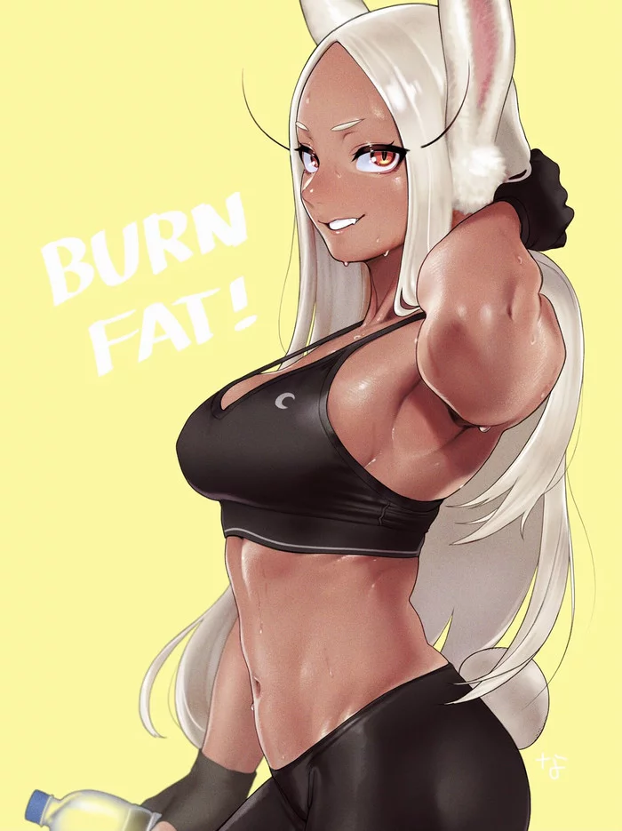 Miruko - NSFW, Крепкая девушка, Арт, Muscleart, Спортивные девушки, Аниме, Anime Art, Miruko, Boku no Hero Academia, Animal Ears, Девушки