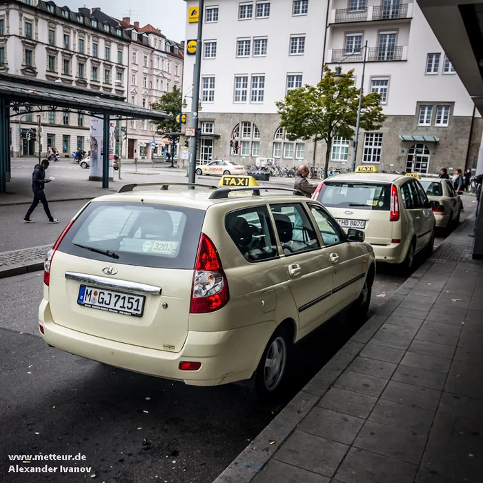 Lada in a taxi in Munich - AvtoVAZ, Taxi, Lada, Priora, Germany, Longpost, Munich