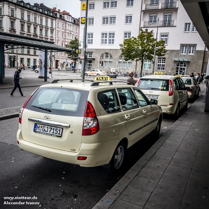 Lada in a taxi in Munich - Taxi, Lada, Priora, Germany, Longpost, Munich