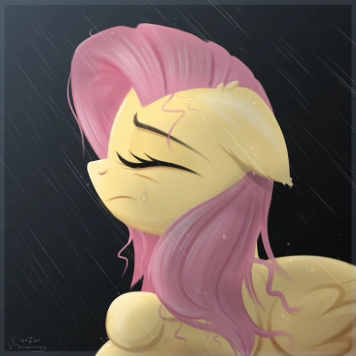 Пусть дождь смоет всё - My Little Pony, Fluttershy, Арт, Фан-Арт, Semi-Grimdark, PonyArt