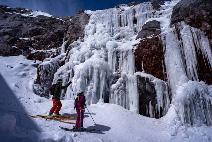 Look what icicles - My, The mountains, Elbrus, Freeride, Skiing, The photo