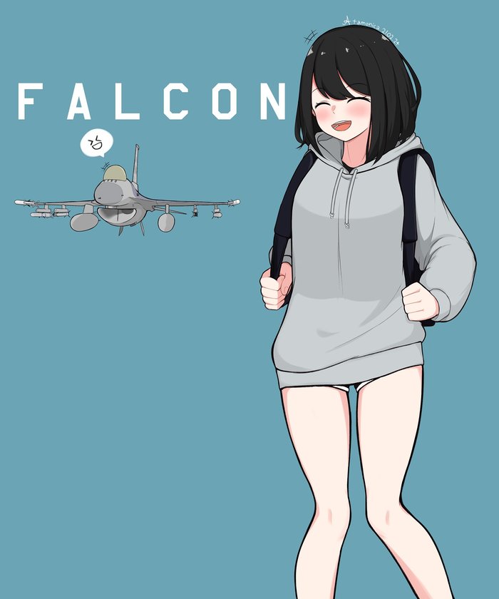 F-16 Falcon xD , Original Character, Anime Art, F-16, Fighting Falcon