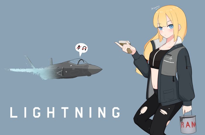 Lockheed-Martin F-35 Lightning II - Anime, Anime original, Anime art, f-35, f-35 Lightning II, Tights