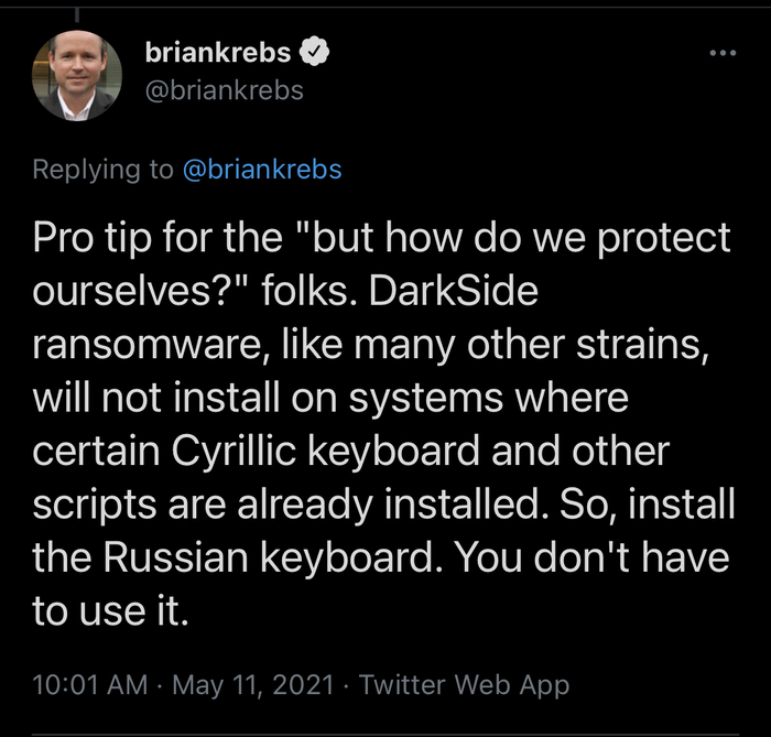 «Оберег» от русских хакеров:)