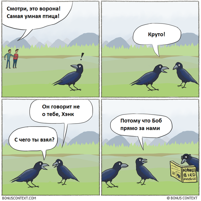 Можно ли назвать ворон умными птицами. Самая умная птица. Умные вороны. Интеллект вороны. Комиксы про птиц.