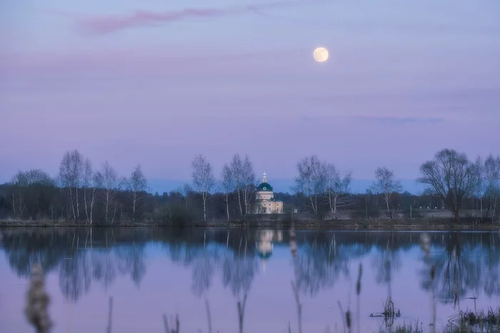 Full moon - My, Landscape, Sunset, Full moon, Nikon D750