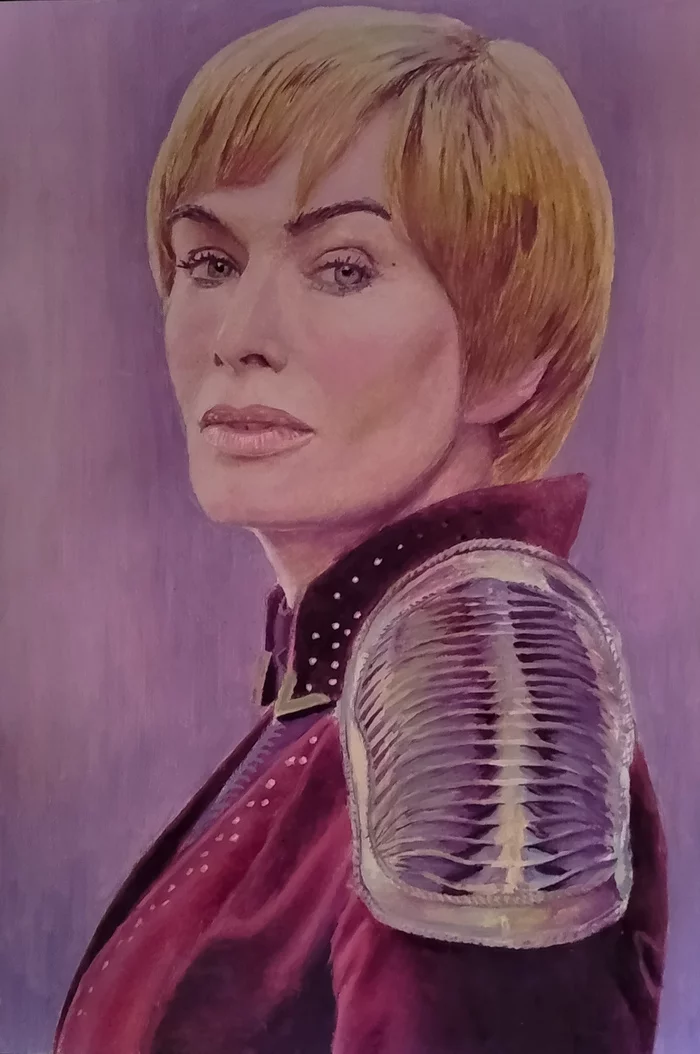 Cersei - My, Portrait, Cersei Lannister, Portrait by photo, Game of Thrones, Serials, Painting