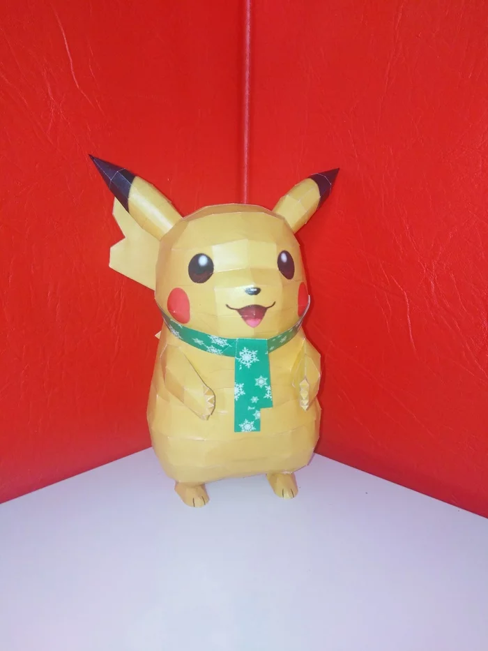 Pikachu - My, Pokemon, Paper products, Pepakura, Pikachu, Papercraft, Modeling