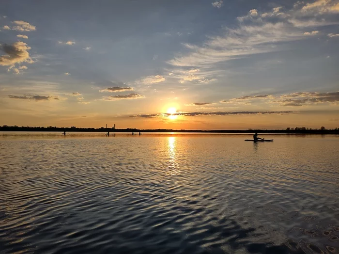 Sunset on the Lakhtinsky spill - My, Mobile photography, Nature, Sunset, Battle of sunsets, The photo, Saint Petersburg, Paddleboard, Glanders, , Water, Longpost, SUPsurfing