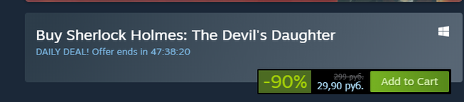 Sherlock Holmes The Devil's Daughter for half a buck - My, Steam, Sherlock Holmes, Discounts