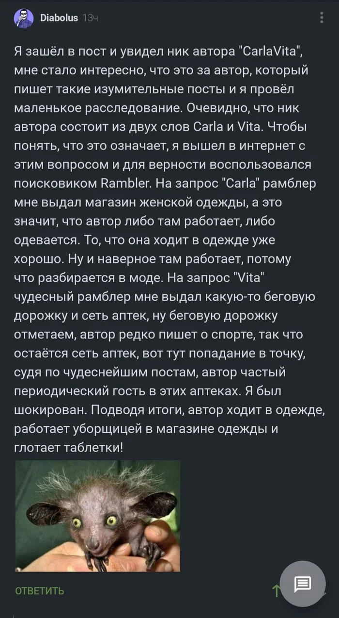 Очередное расследование - Расследование, Комментарии на Пикабу, Юмор, Скриншот