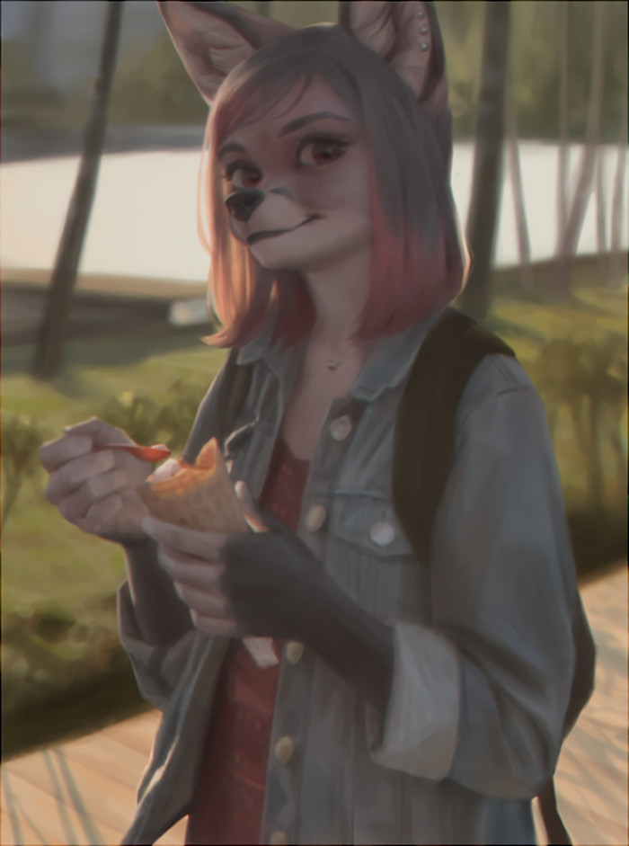 Summer girl , Furry Art, Furry Canine, Furry Fox, Terry Grimm