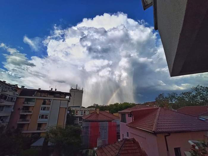 District city - Hail, Rain, Rainbow, Weather, Bulgaria, Plovdiv, Longpost