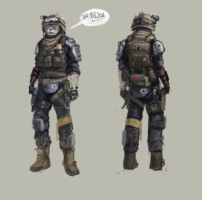 tactical cat - My, Tactics, Airsoft, Tactics, cat, Animals, Military, Concept Art